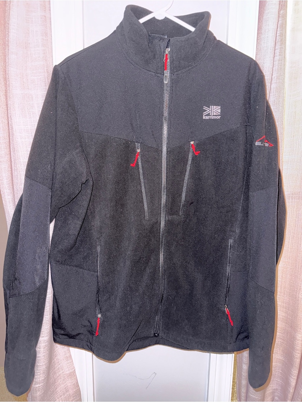 Karrimor Men's Black Lightweight Fleece Jacket with Red Accents